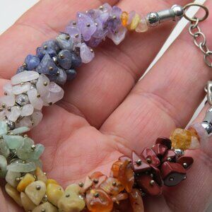 Agate Lapis aventurine crystal multi gemstone chakras Bracelet